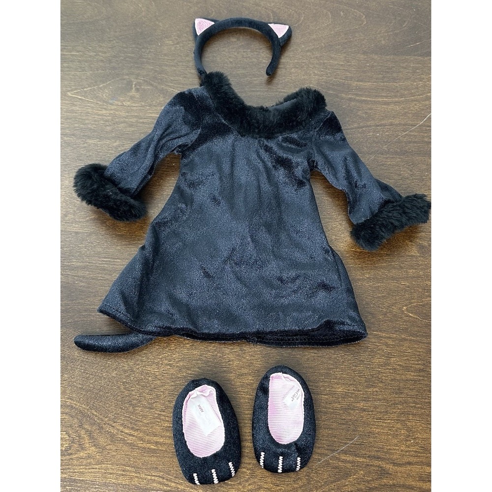 Kitty Cat Costume American Girl Halloween Retired Dress Shoes Headband Set